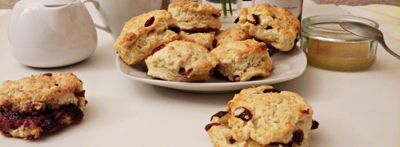 Scones aux cranberries fourrés Muroise / Lemon curd {Battle food #12}