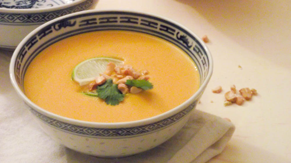 Velouté de patates douces et carottes au curry et lait de coco & Automne
