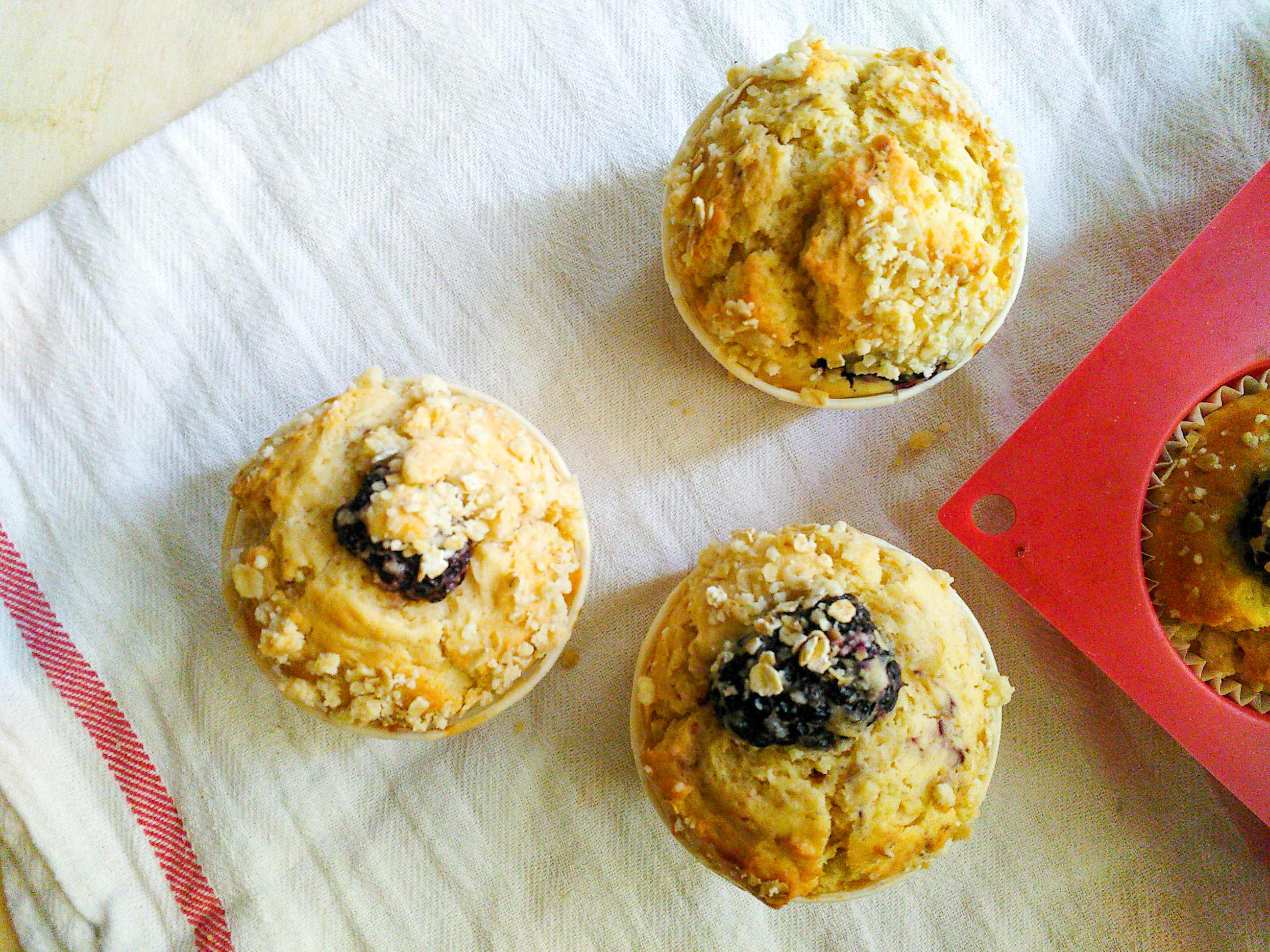 Muffins aux mûres et aux flocons d’avoine